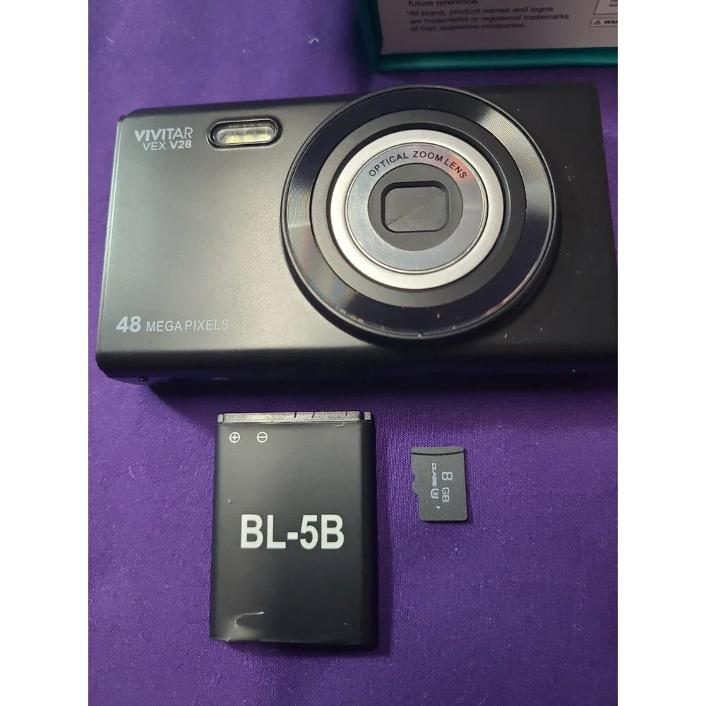 Vivitar VEXV28 48MP Digital Camera Optical Zoom HD Video~Flash~Black~New~